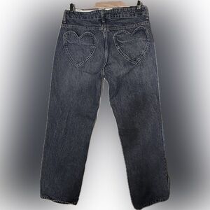 Zara Heart Pocket Straight Leg Jeans Size 6 Mid Rise Blogger Favorite Dark Wash